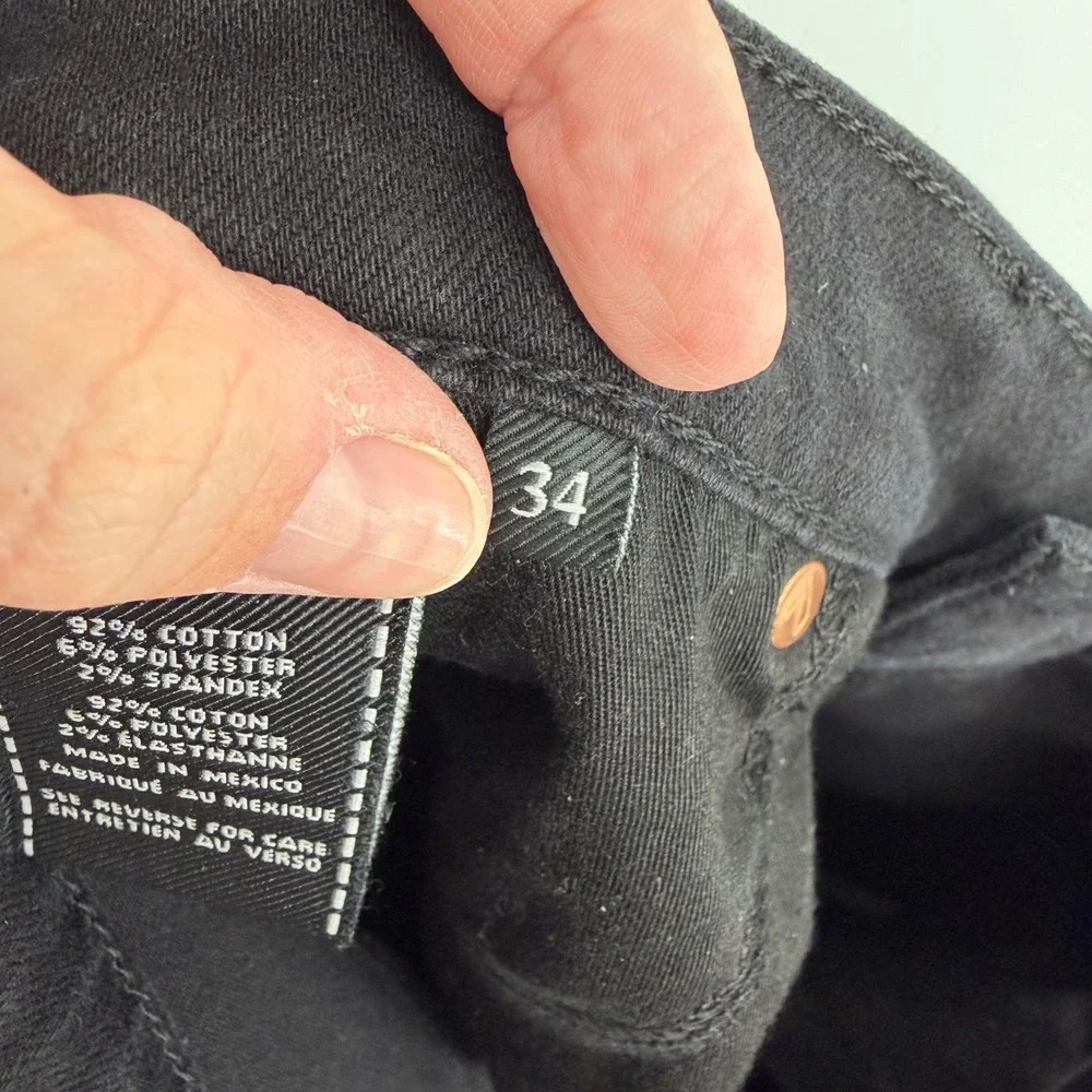 7 For All Mankind Slimmy‎ Luxe Performance Mens Black Slim Fit Jeans Size 34